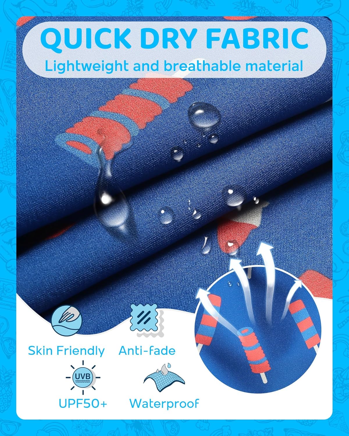 maamgic Boys Swim Trunks with Compression Liner 4-Way Stretch Quick Dry Bathing Suit Toddler Beach Shorts - Image 5