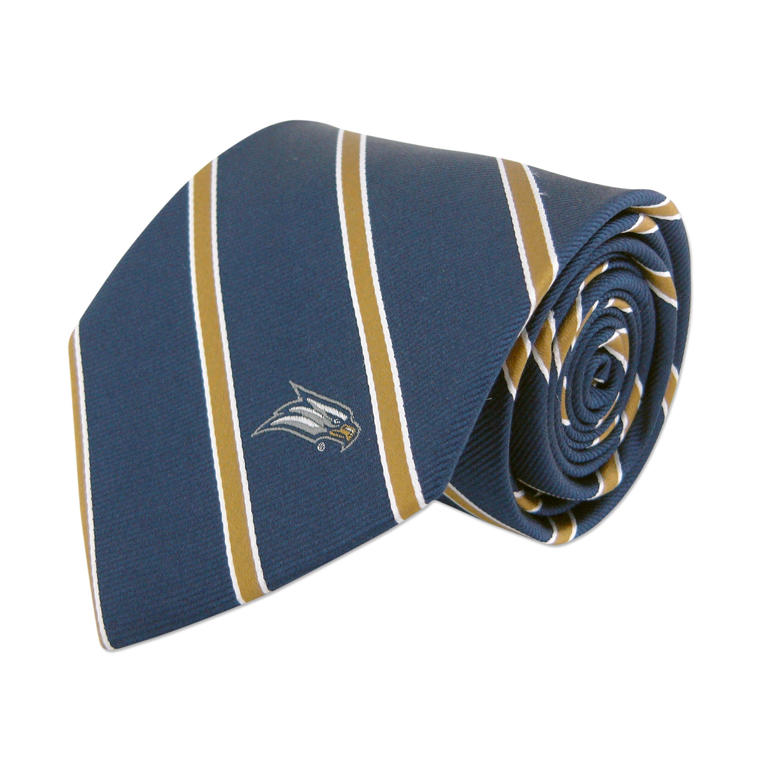 ZEP-PRONCAA Woven Silk Repp Stripe Collegiate Logo, Tie 1.