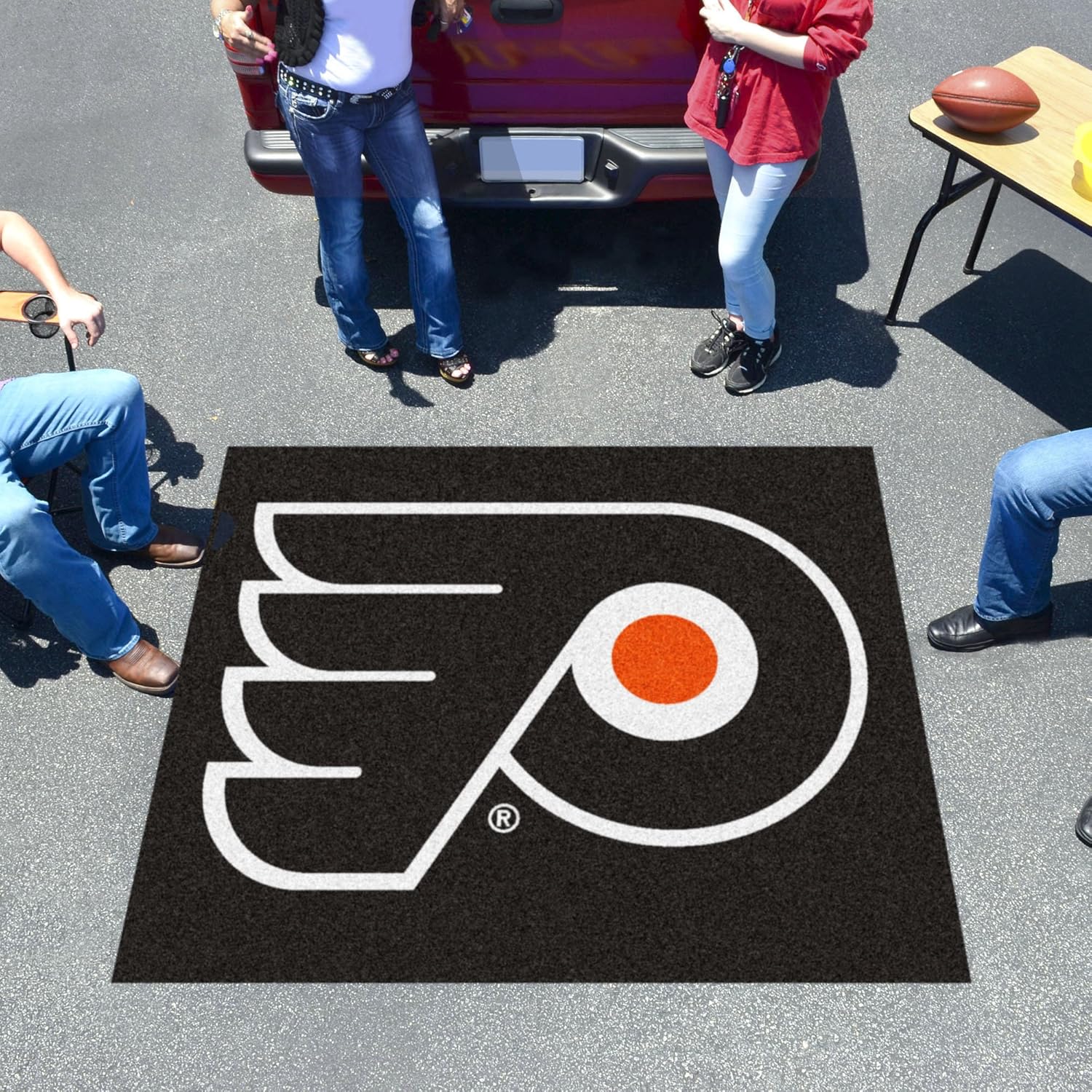 FANMATS 10482 Philadelphia Flyers Tailgater Rug - 5ft. x 6ft. Sports Fan Area Rug, Home Decor Rug and Tailgating Mat