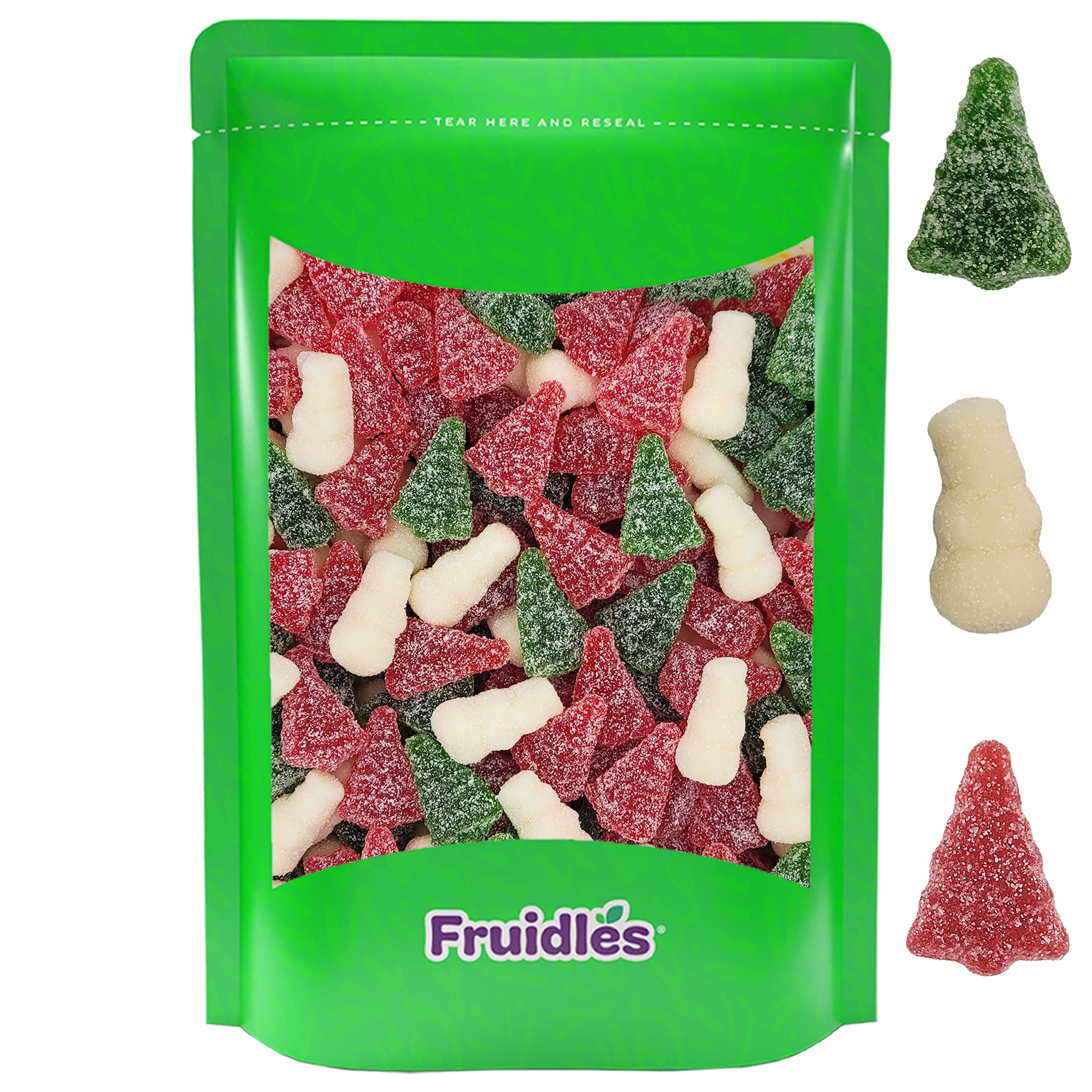 Fruidles Christmas Snowmen & Trees with Snow Gummi Candy, Delicious Gummies, Fun and Festive Holiday Snacking (1 Pound)