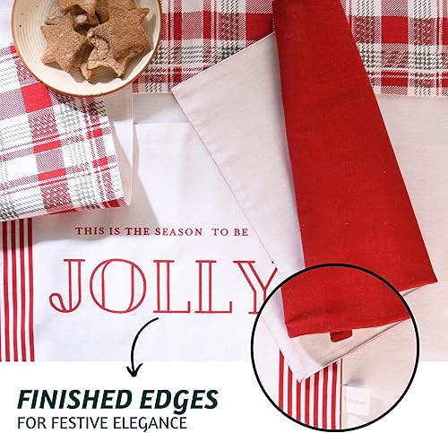 Miniatura 7 de Folkulture Juego de 6 manteles individuales de Navidad, 14 x 19 pulgadas, 100 % algodón, lavables o bohemios, manteles individuales de Navidad para