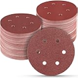 100 PCS 6 Inch Sanding Discs, 6 Hole Hook and Loop Sandpaper 60 80 120 240 400 Grit Set, Round Orbital Sand Paper Discs for Sander