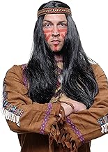 WIG ME UP - LM3049-P103 Perücke Indianer Indianerin schwarz