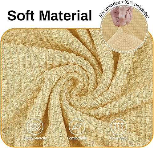 Vista 125 de Asnomy Couch Covers for 3 Cushion Couch Stretch Sofa Covers Slipcovers, Pet Protector Furniture Covers for Dogs Cats Spandex Jacquard Fabric Small