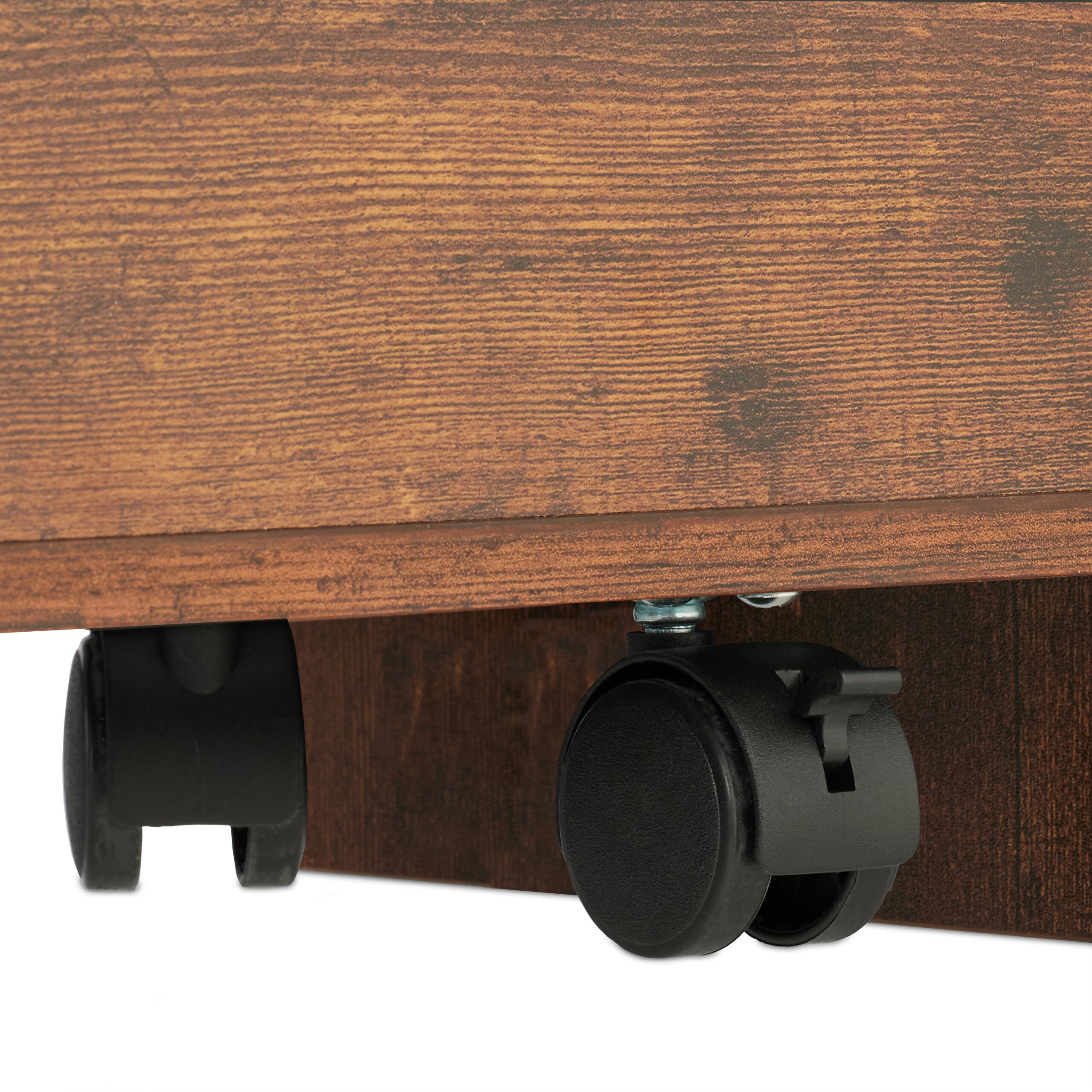 Relaxdays Carrello Stretto Salvaspazio, Carrellino Slim a 3 Ripiani per Cucina e Bagno, HxLxP 66,5 x 42 x 20 cm, Marrone