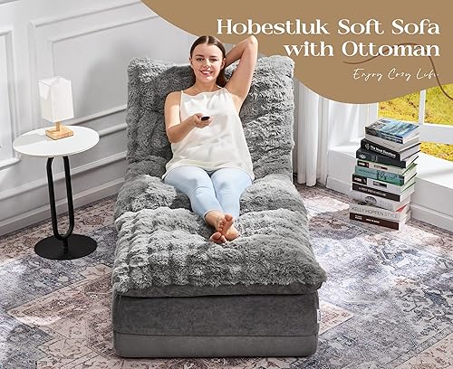 Miniatura 3 de Hobestluk Sofá sofá de espuma para espacios pequeños, cómodos sofás con reposapiés, sofá reclinable pequeño para sala de estar, dormitorio,