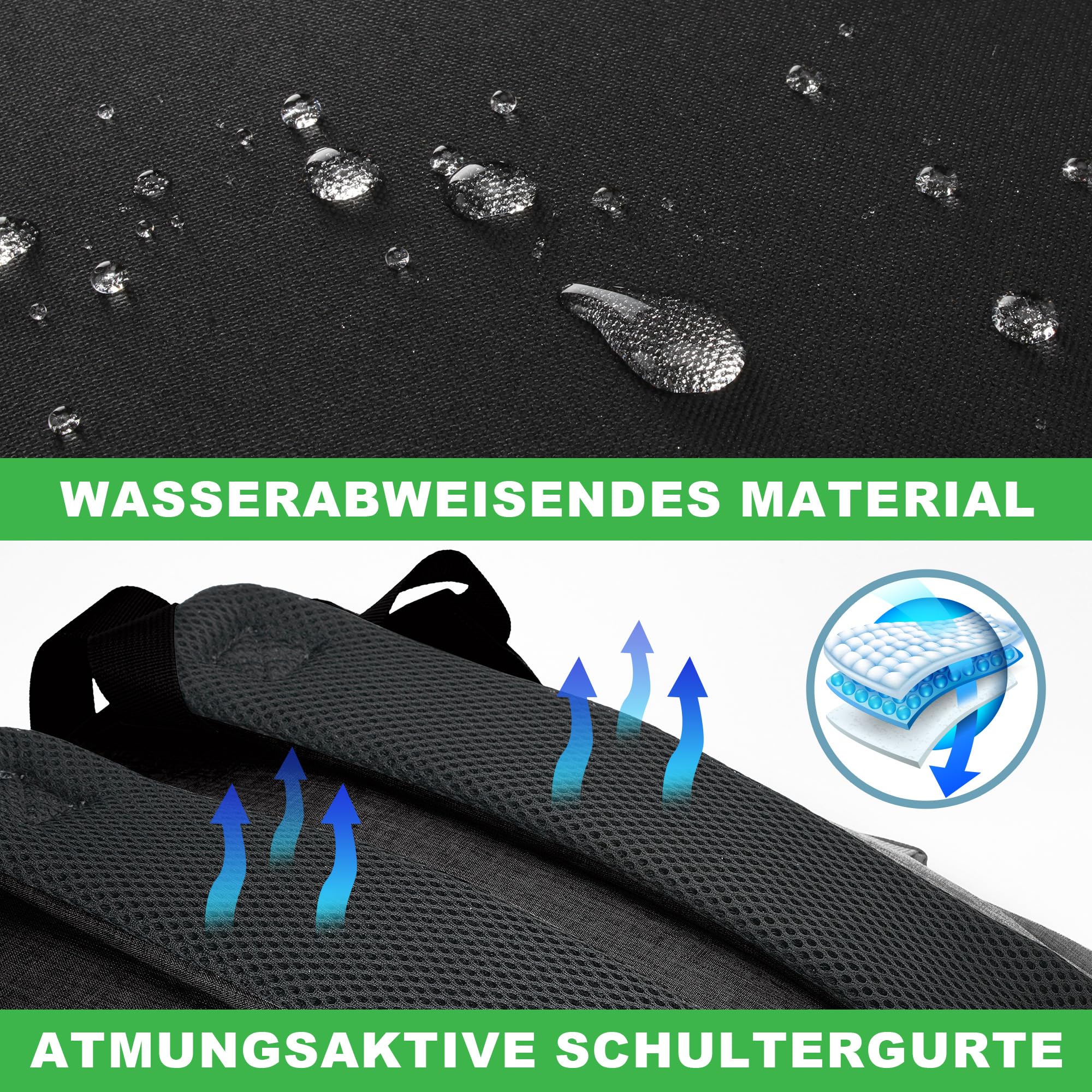 Brisby strapazierfähige Wickeltasche - Pflegetasche - mit Buggyhalterung - Schwarz