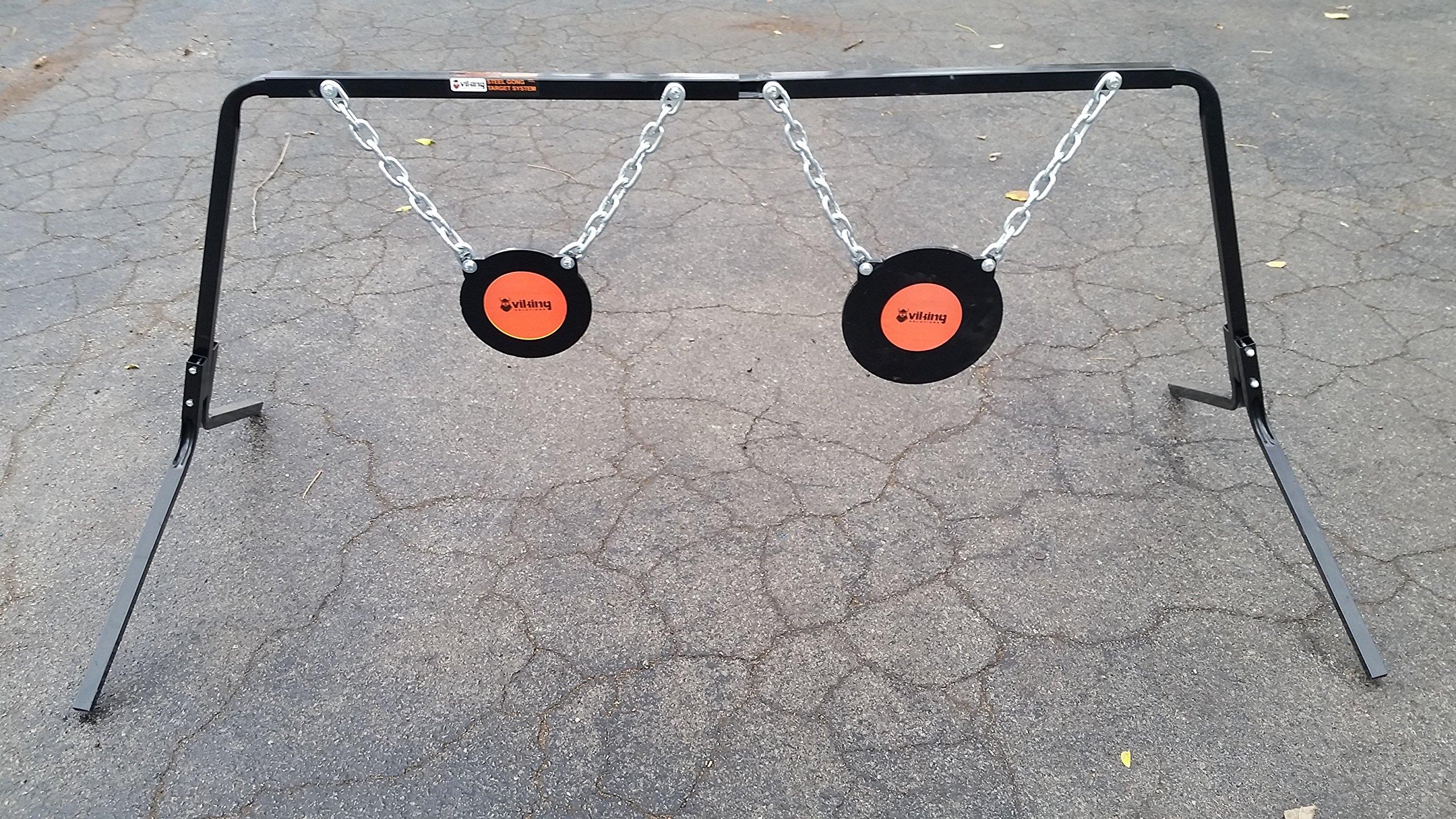 Viking Solutions Single Stand Dual Gong Target System 8" and 10" Gongs 3/8"...