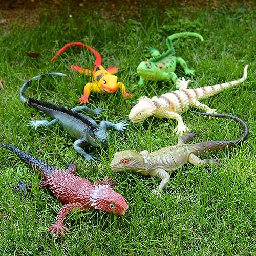 Miniatura 4 de 4PCS Simulación Gran Lagarto Desierto Camaleón Plástico Estiramiento Juguete 14 Pulgadas De Largo (Lagarto