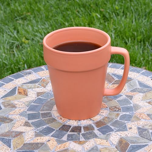 Miniatura 7 de Culver Taza de cerámica de 14 onzas, juego de 2 (color terracota)