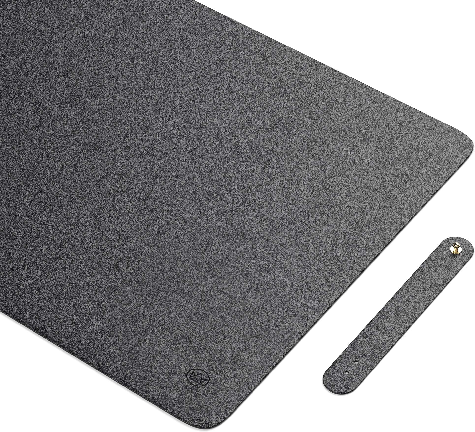 Uncrowned Kings Desk Pad - 31.5 X 15.7 Inches Premium Home Office Desk Mat Protector for Wooden/Glass Desktops - Black Vegan Leather - Waterproof - Extended Mouse Pad-Smooth for Writing – Desk Blotter