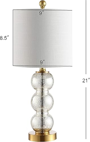 Miniatura 3 de JONATHAN Y JYL1021C - Lámpara de mesa LED de vidrio y metal de febrero de 21 pulgadas, lámpara de mesita de noche contemporánea para dormitorio,