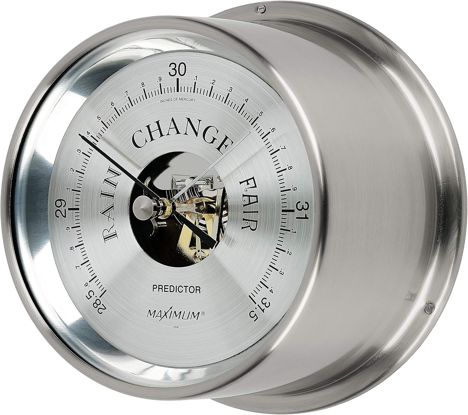 MaXimum Predictor Barometer - Brass Case, Silver Dial