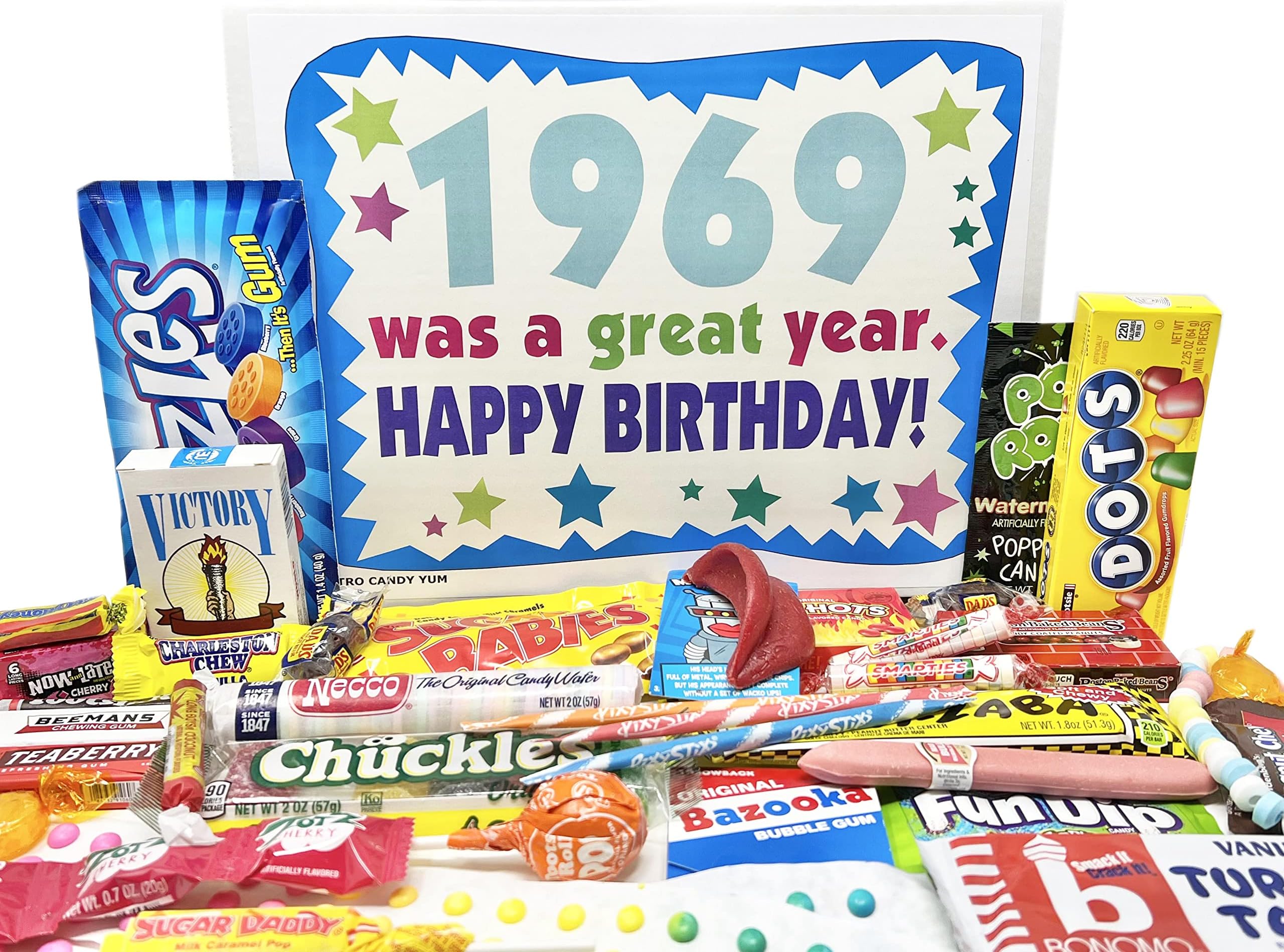 ~ 1969 57th Birthday Gift Box Nostalgic Candy from Childhood for 57 Year Old Man or Woman Born 1969