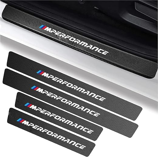 DecalHub 4 PCs Car Door Sill Protector Stickers | Universal Anti Scratch Door Sill Car Stickers Self Adhesive Decal (M Per...