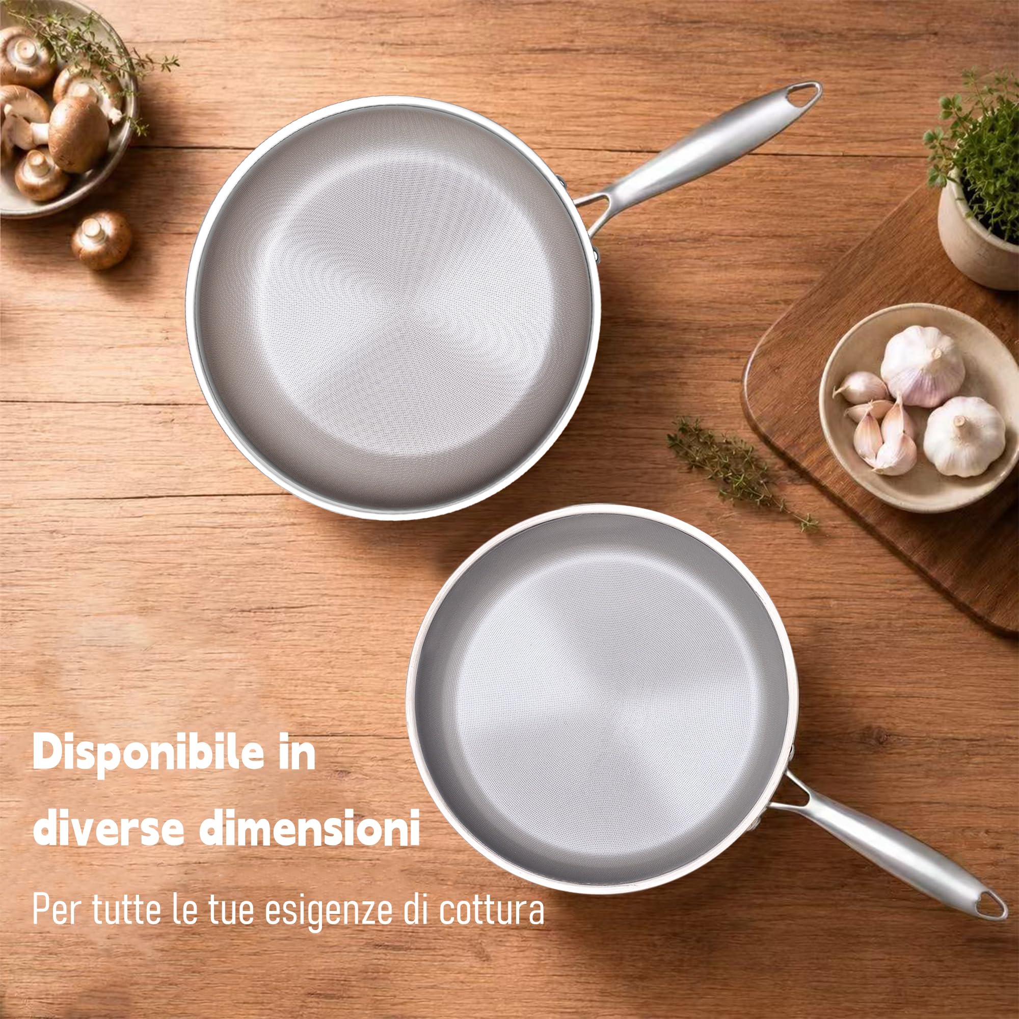 Padella in titanio,28cm, 3 strati, priva di PFOA, adatta solo per fornelli | resistente ai graffi, facile da pulire, antiruggine, antiaderente, con coperchio