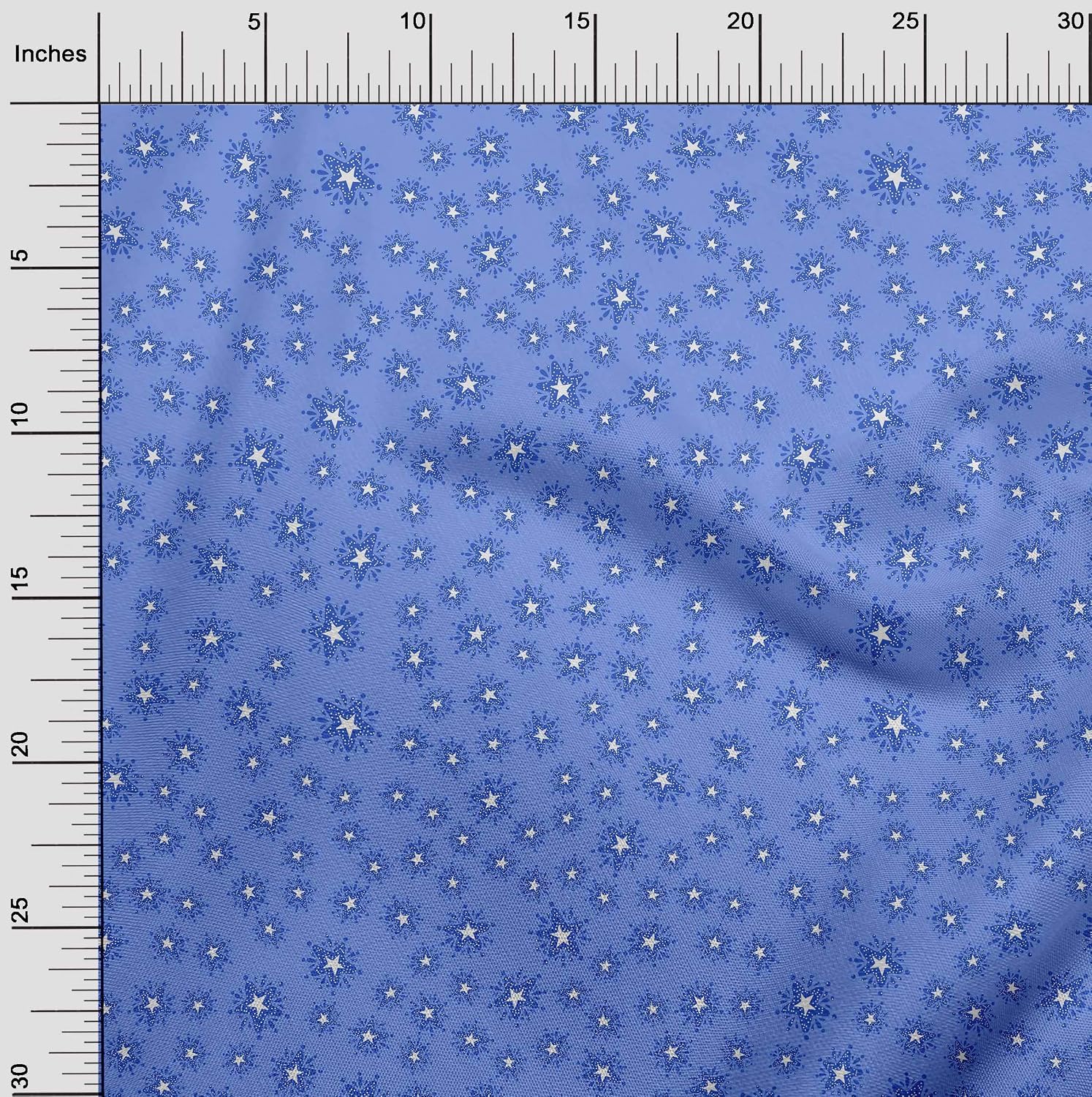oneOone Polyester Spandex Lavender Blue Fabric Star Christmas Quilting Supplies Print Sewing Fabric by The Yard 56 Inch Wide