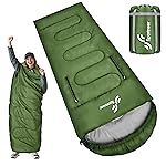 Sportneer 0 Degree Wearable Sleeping Bag for Adults & Kids - Walkable with Arm Zippers, Waterproof & Warm to 32F, Compact for Camping, Stadiums, Travel, Backpacking & Car Use