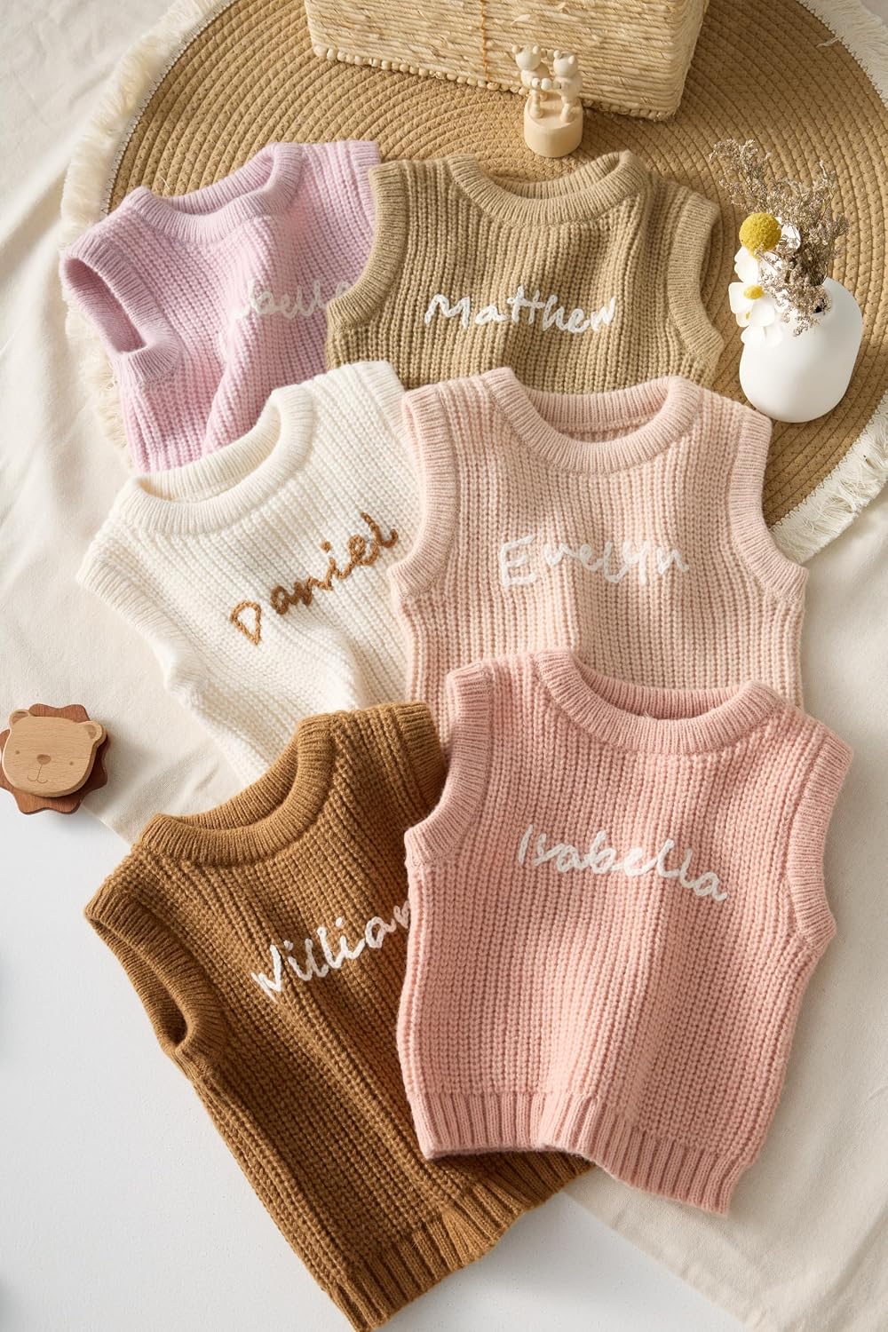 Personalized Knit Baby Boy Girl Sweater with Name Custom Pullover Sweatshirt Custom Baby Gifts