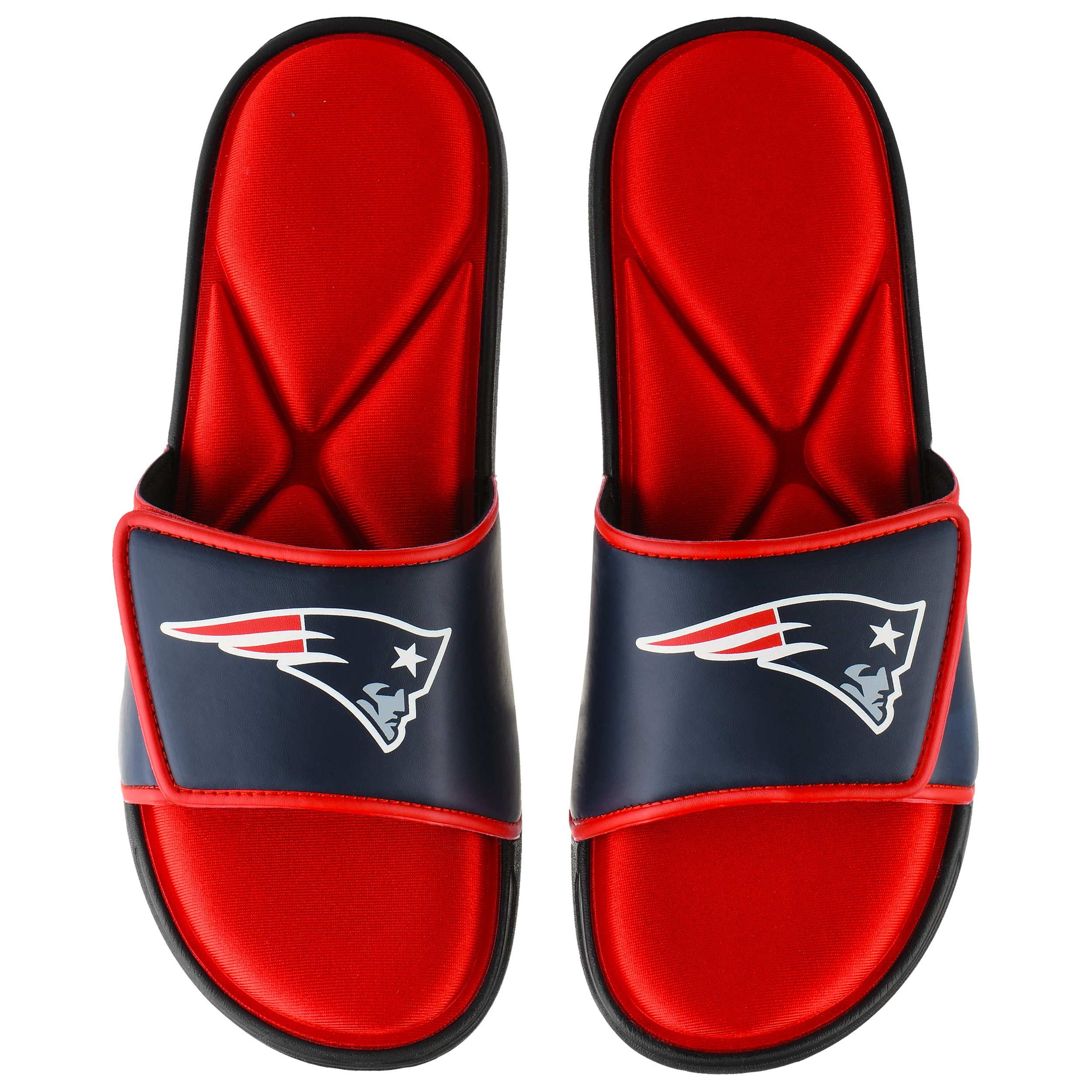 FOCO NFL Team Logo Legacy Sport Slide New England Patriots Sandals Shower L