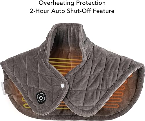 Miniatura 7 de Berkshire Blanket Almohadilla térmica con peso Almohadilla térmica eléctrica de forro polar de gamuza sintética para aliviar el dolor de cuello,