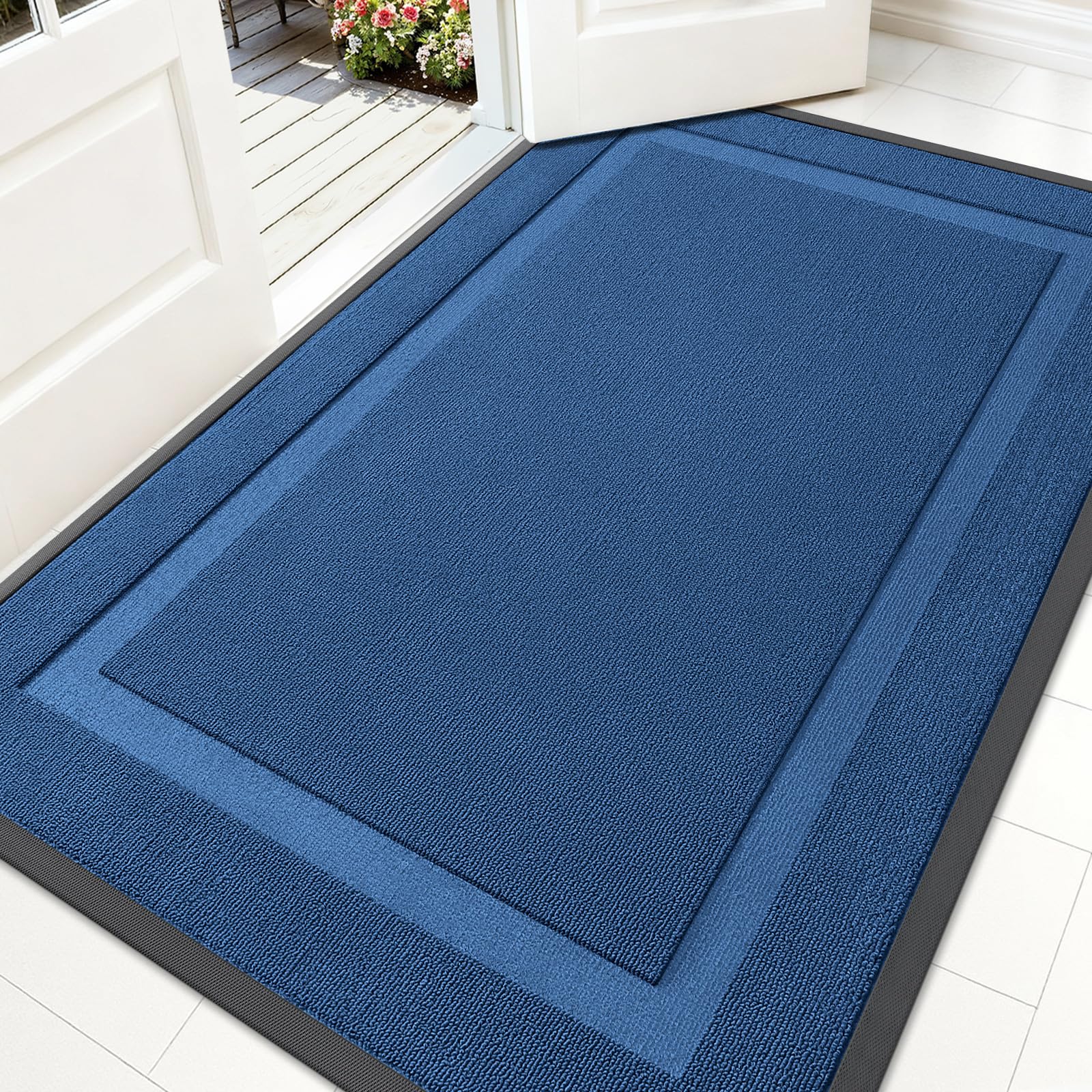 OLANLY Front Door Mat Outside 59x34, All-Season Heavy-Duty Rubber Doormat