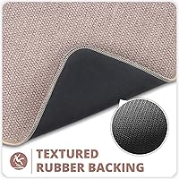 Vista 4 de Bath Mat,Ultra Thin Bathroom Rugs,Rubber Bath Mats for Bathroom,No Slip Bath Rugs,Quick Dry,Machine Washable,Low Pile,Absorbent,Shower Beige