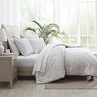 Vista 6 de Tommy Bahama - Juego de ropa de cama King de 8 piezas, edredón de algodón y sábanas con funda de almohada, decoración del hogar inspirada
