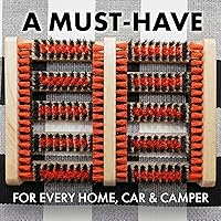 Vista 6 de JobSite Boot Scraper - Outdoor Boot Brush Scrubber Brush - Compact, Portable Shoe Cleaner for Home, RVs, Trucks, Kids - Timber Edition