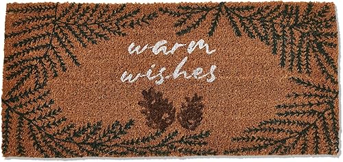 tag Warm Wishes Pn Cn Estate - Alfombrilla de fibra de coco (18 x 40 pulgadas), color marrón