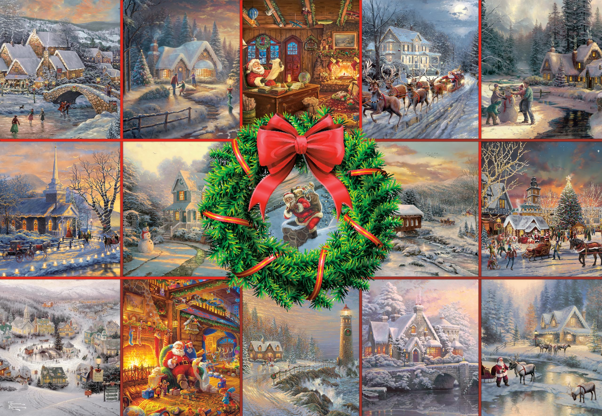 Amazon.com: Buffalo Games Thomas Kinkade - Winter Collage - 2000