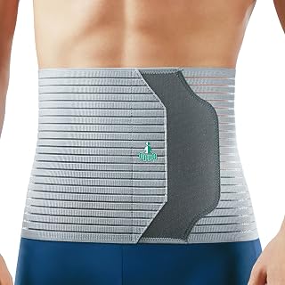 OPPO 2360 Abdominal Binder - Breathable Postpartum Postoperative Wrap - Compression Wrap for Men and Women (Grey, Small, 1-Pack)