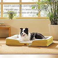 Vista 162 de Bedsure - Cama ortopédica XXL para perros, sofá cama lavable para perros gigantes, espuma de soporte con funda extraíble y lavable, forro Marrón