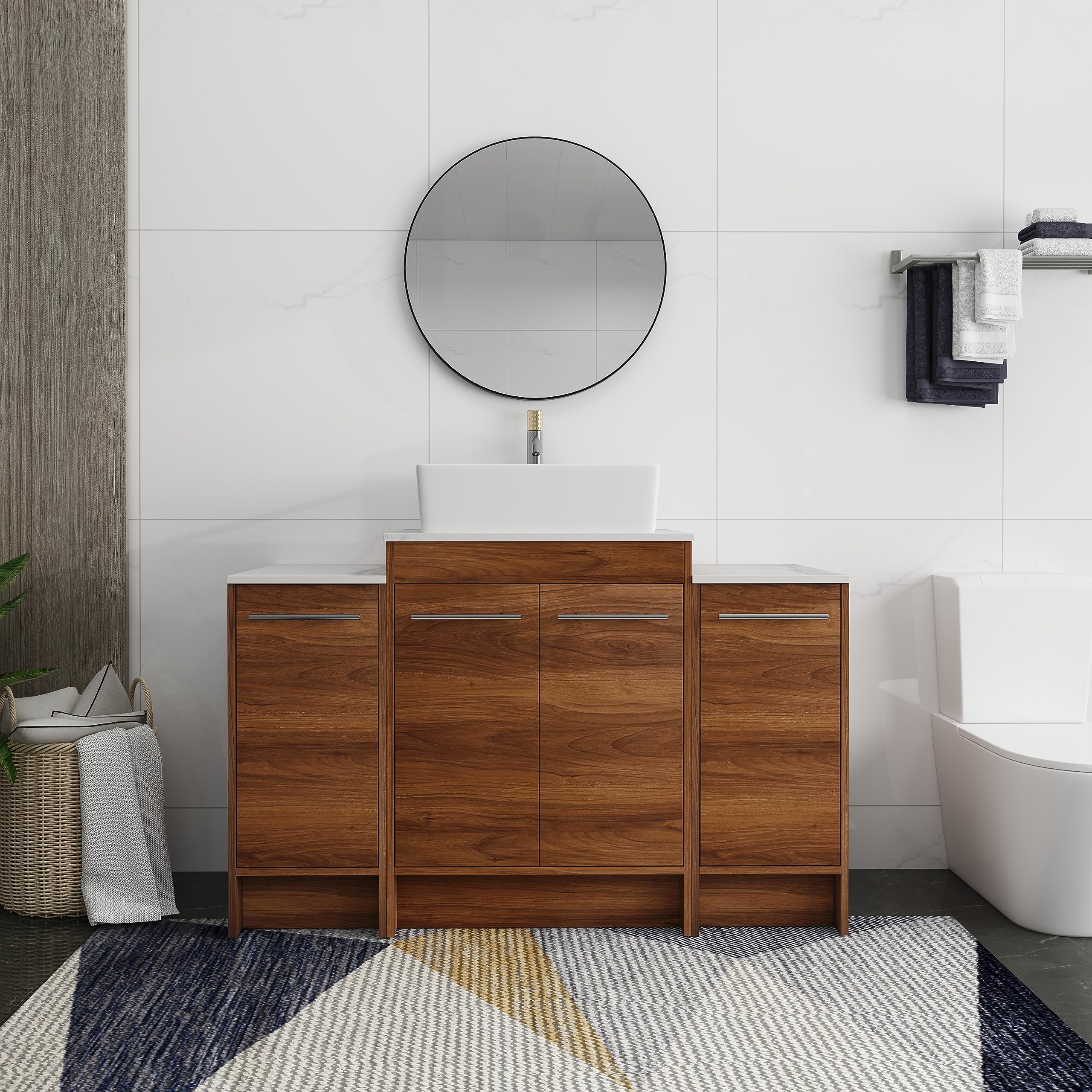 ARTCHIRLY 48 Inch Bathroom Vanity with Sink, Mordern Bathroom Vanity, Single Sink Bathroom Vanities,Soft Closing Door Hinges - 48" (Brown Ebony, 48 *