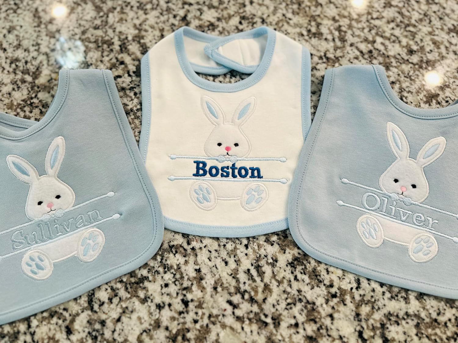 First Easter Baby Boy Bib Personalized with your child custom Name