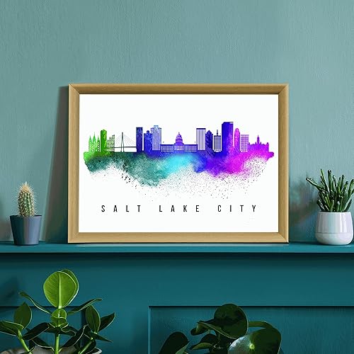 Vista 179 de Póster de Atlantic City Skyline New Jersey, pintura de paisaje urbano de Atlantic City, póster de Atlantic City New Jersey, impresión de paisaje