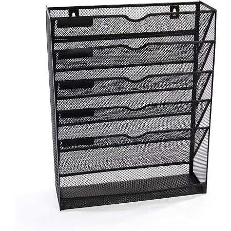 Metal Racking For Paperwork Metal Mesh Wall Mounted File Organiser Black | Office Tray | Magazine ...