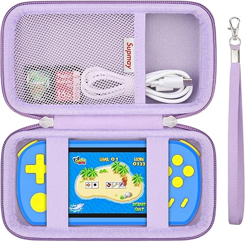 Miniatura 12 de Supmay Funda de transporte compatible con CCTU / TEBIYOU - Juegos de mano para niños, precargados 218 videojuegos retro, soporte portátil para Cubo