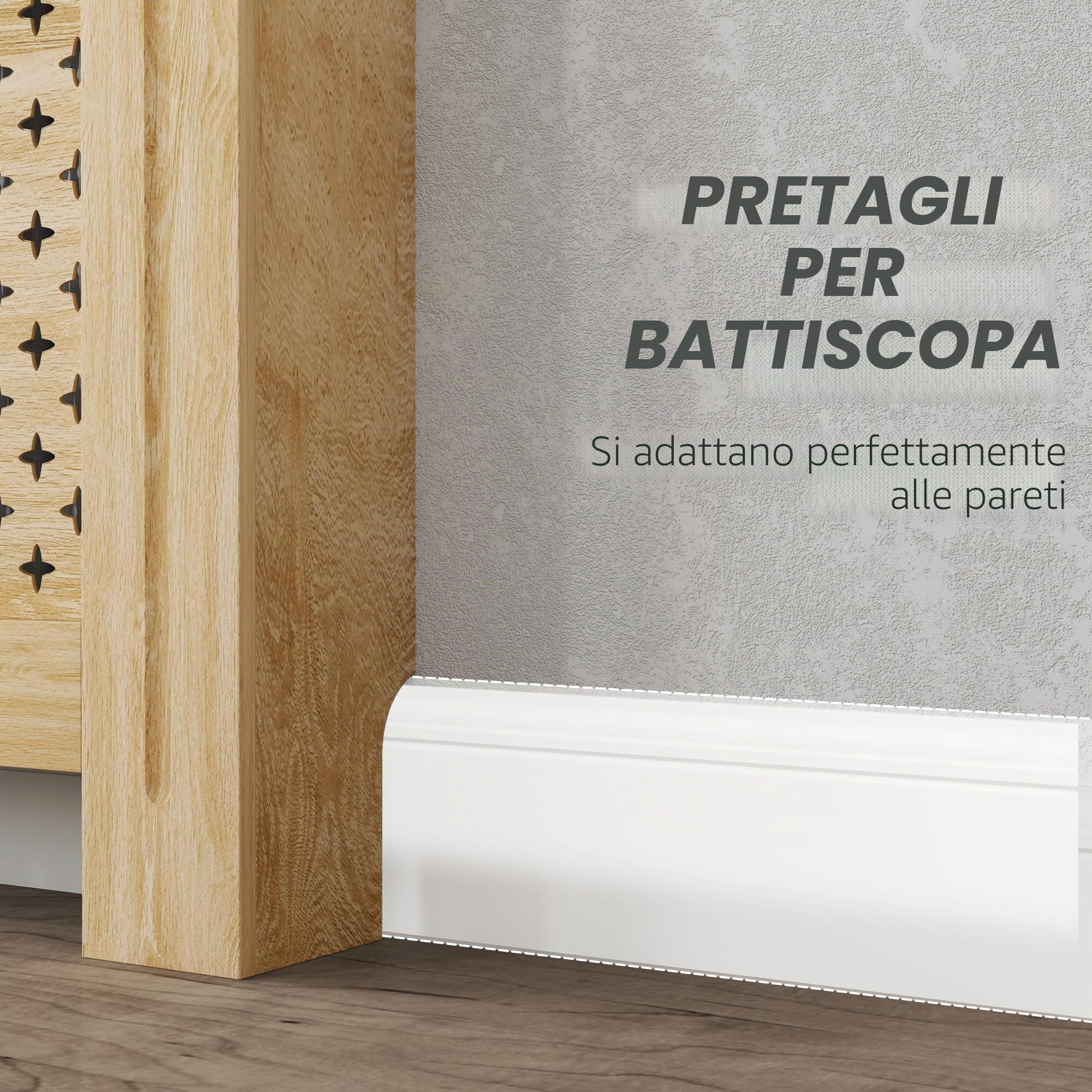 HOMCOM Copritermosifone in MDF 78x19x82 cm Copritermosifone per soggiorno Camera Corridoio Rovere