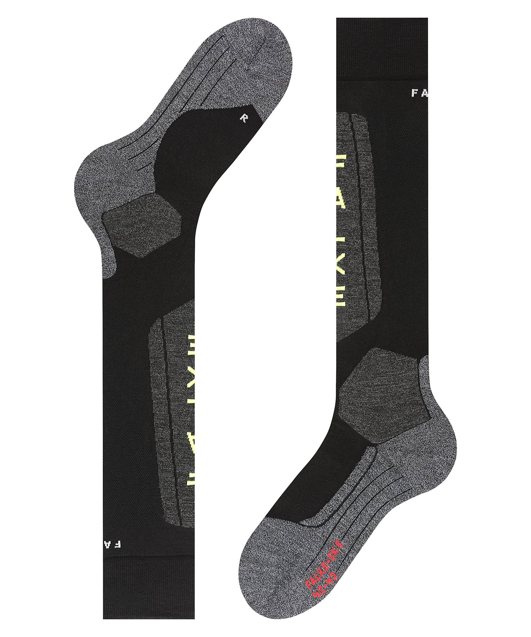 FALKE Hombre SK5 Calcetines de esquí amortiguación Ultraligera Anti ampollas Fina para competición Transpirable Secado rápido regulación del Clima antiolores Seda Hilo Funcional 1 par