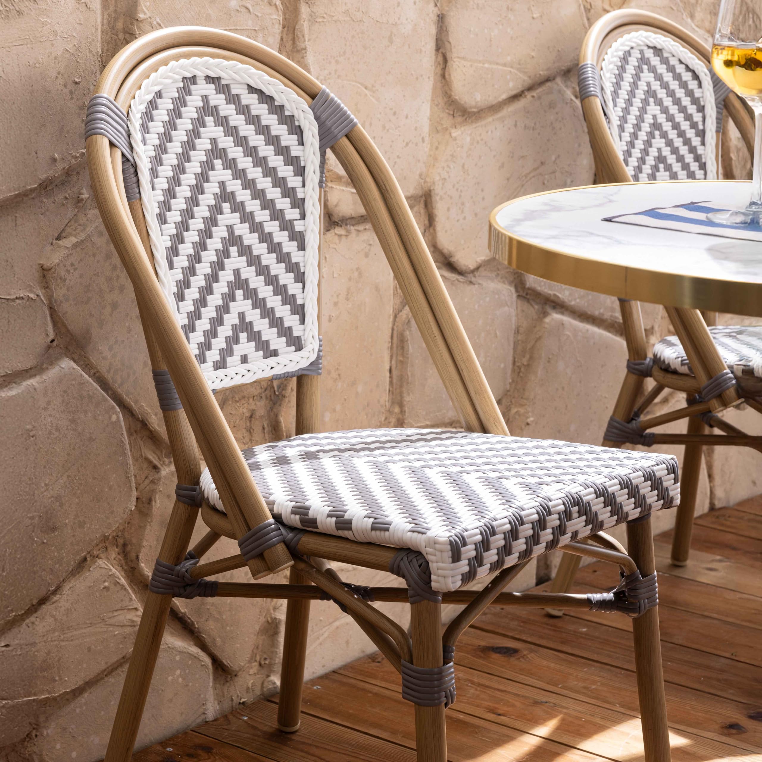 Oviala Chaise de terrasse en Aluminium et rotin synthétique