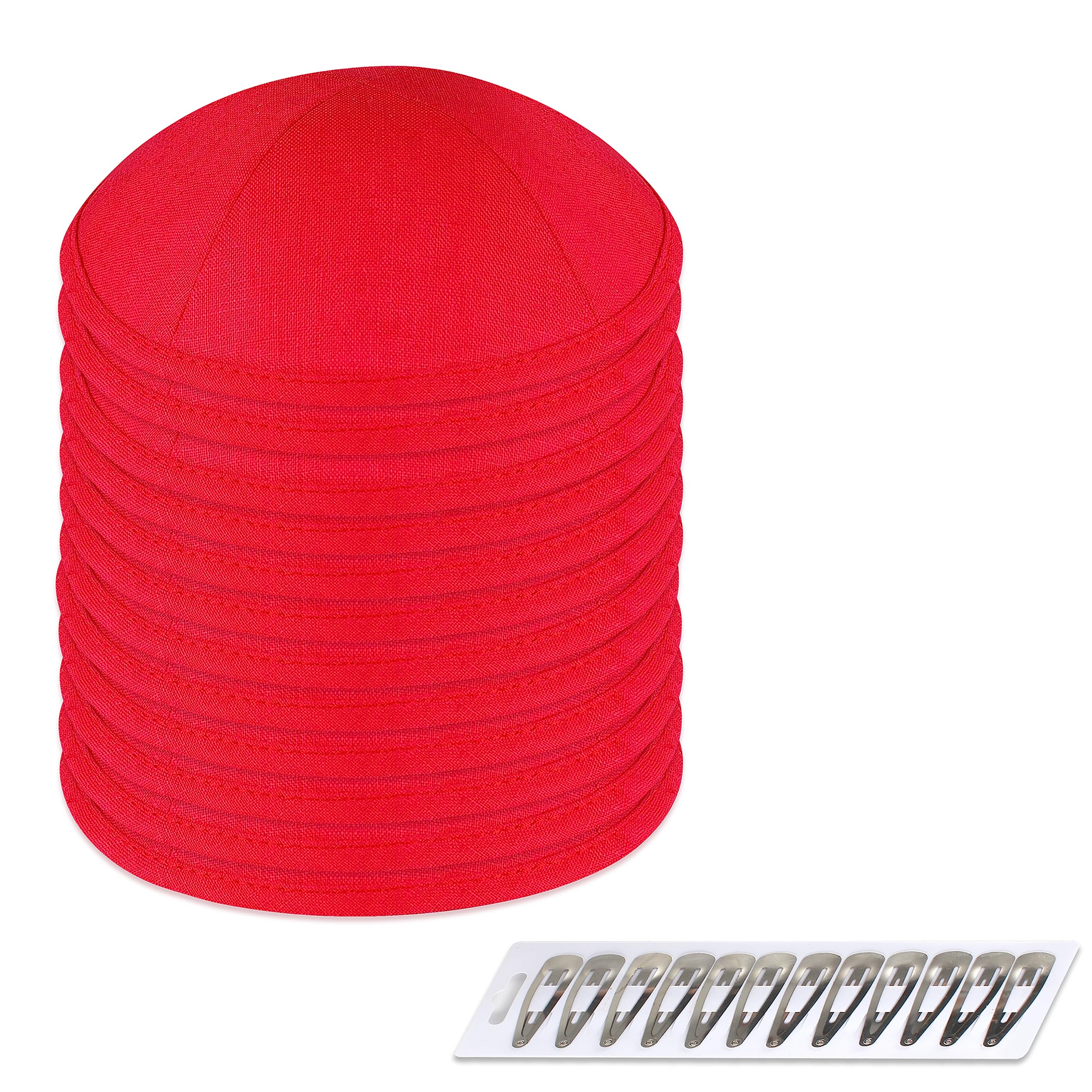 Zion Judaica Deluxe Linen Kippah Kids Yamakas Mens Ceremony Yarmulkes W/Clips