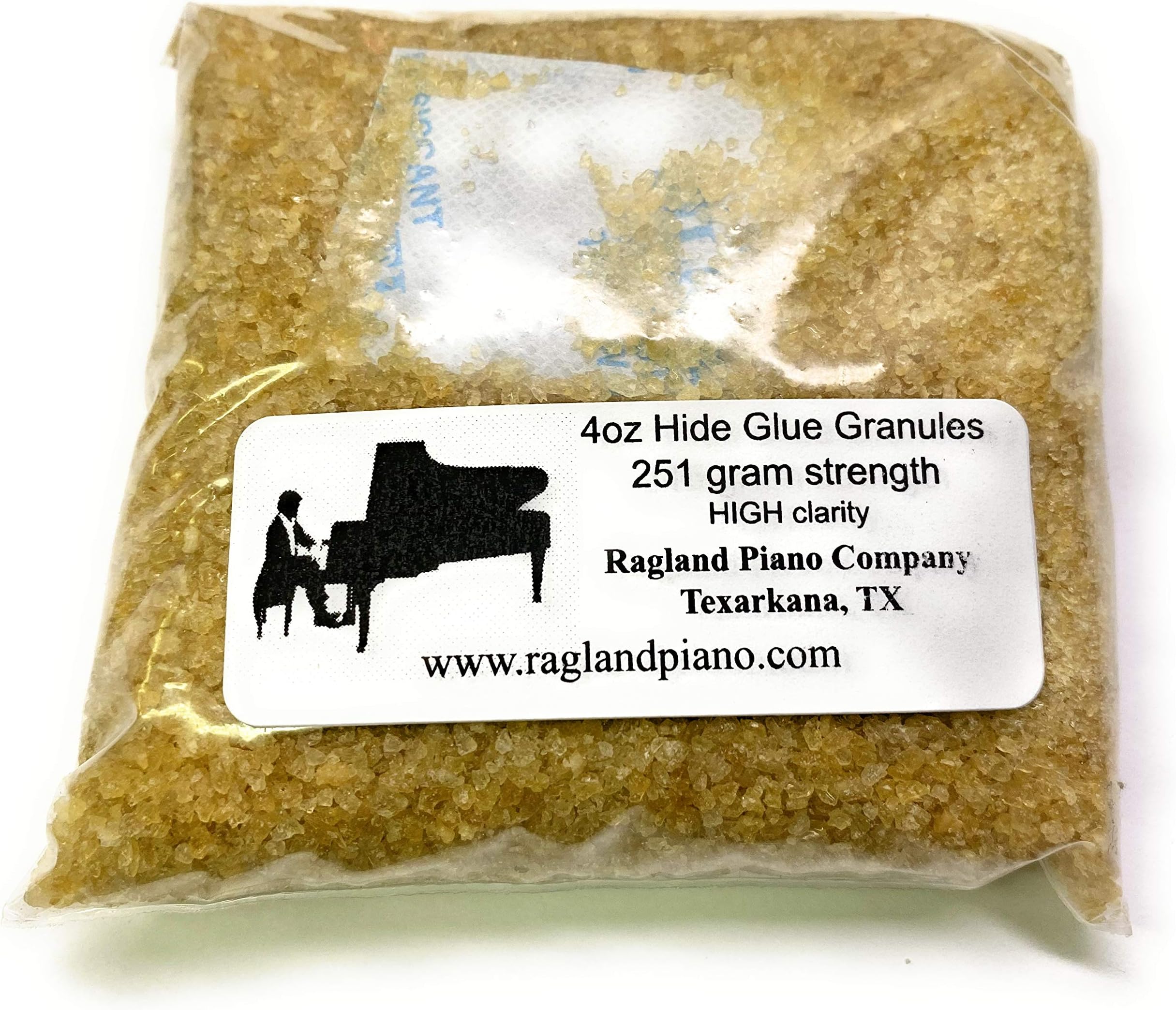 4oz Hide Glue Granules/Crystals, 251 Gram Strength, High Clarity