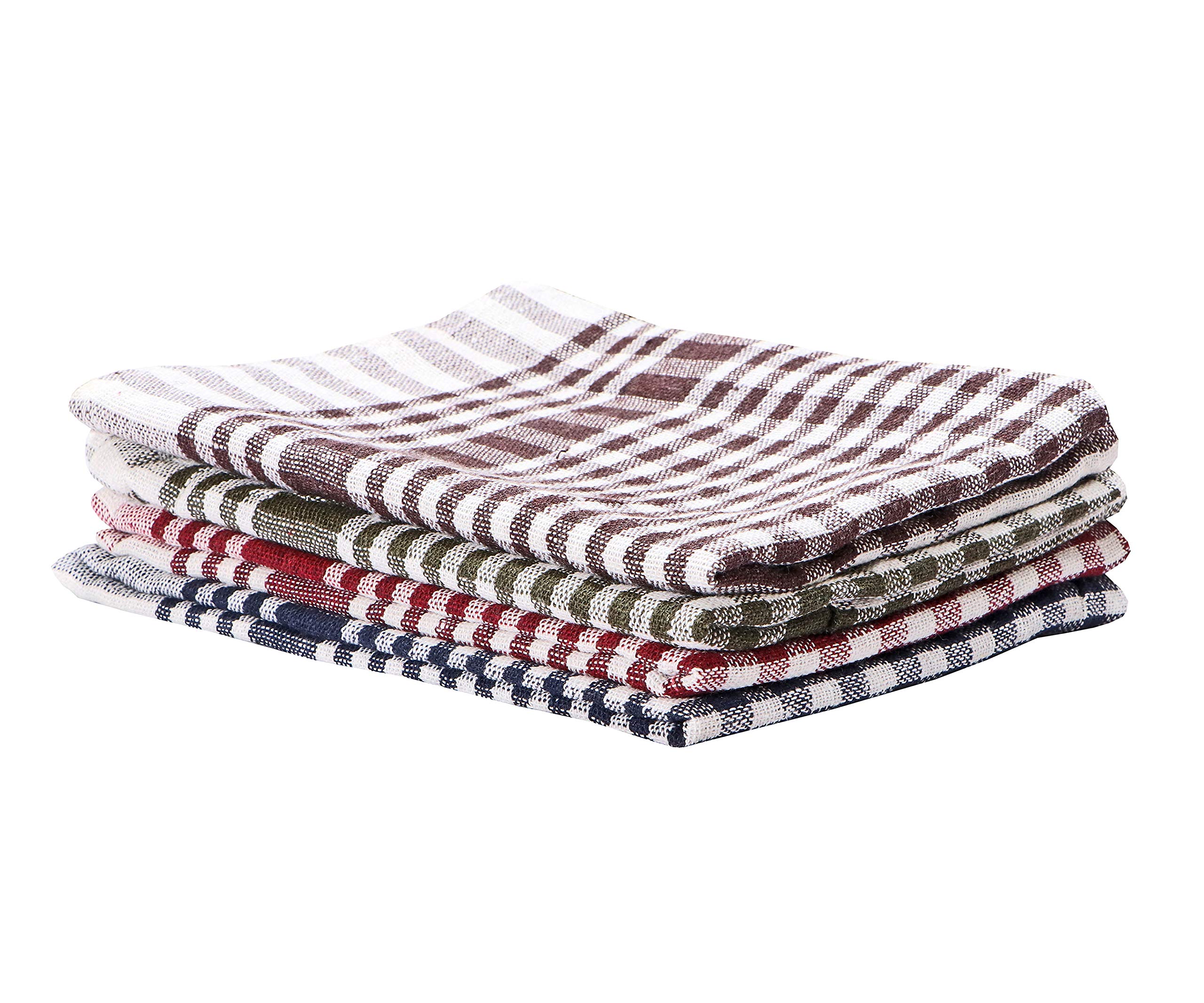 Silver Linens Quick Dry Cotton Checkered Kitchen Use, Dinner Use, Dish Cloth & House Cleaning (18 in X 26 in Large Size) Multipurpose Napkins (Multicolor) Pack of 4
