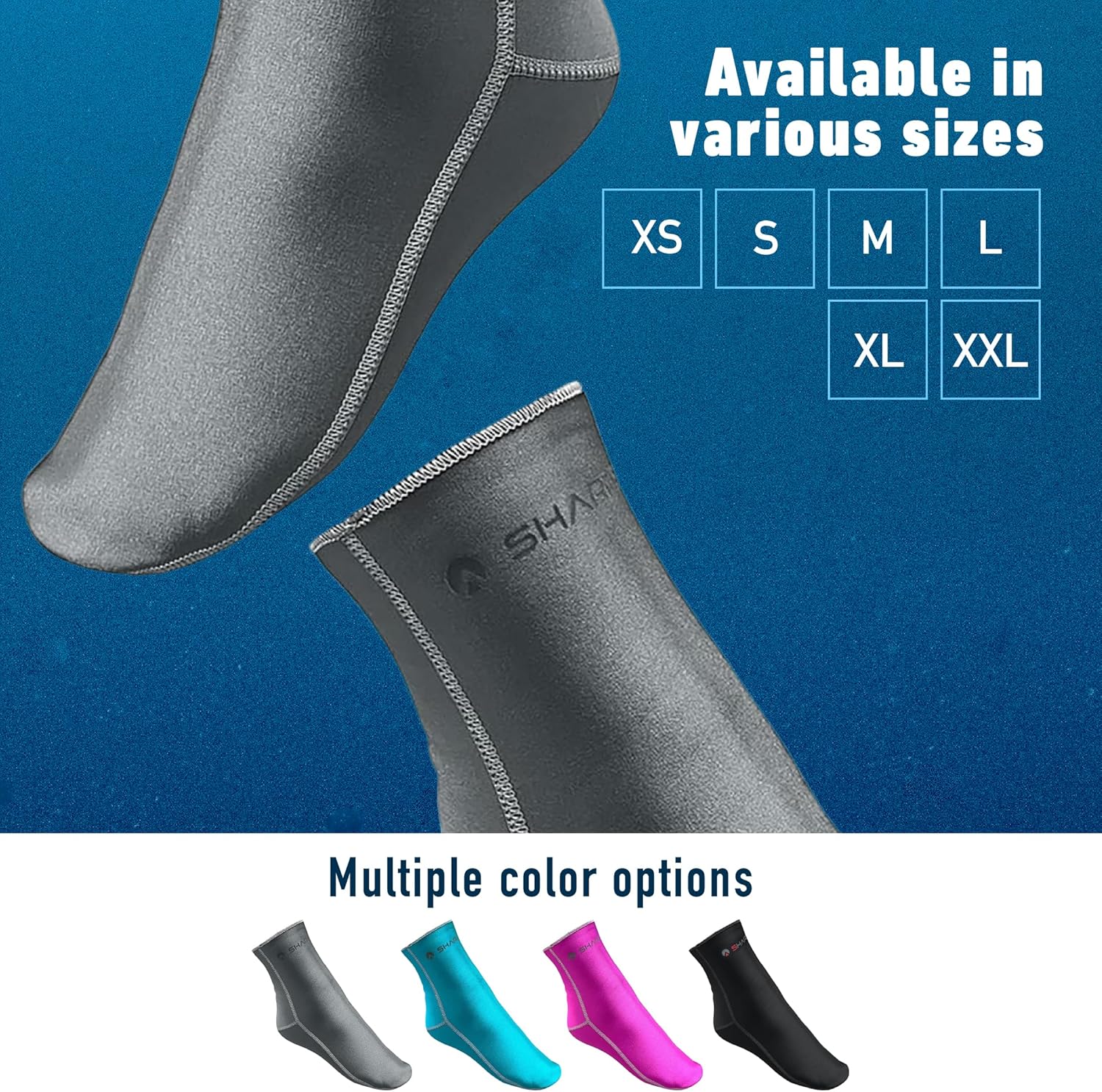 Sharkskin Chillproof Socks, Silver, Large