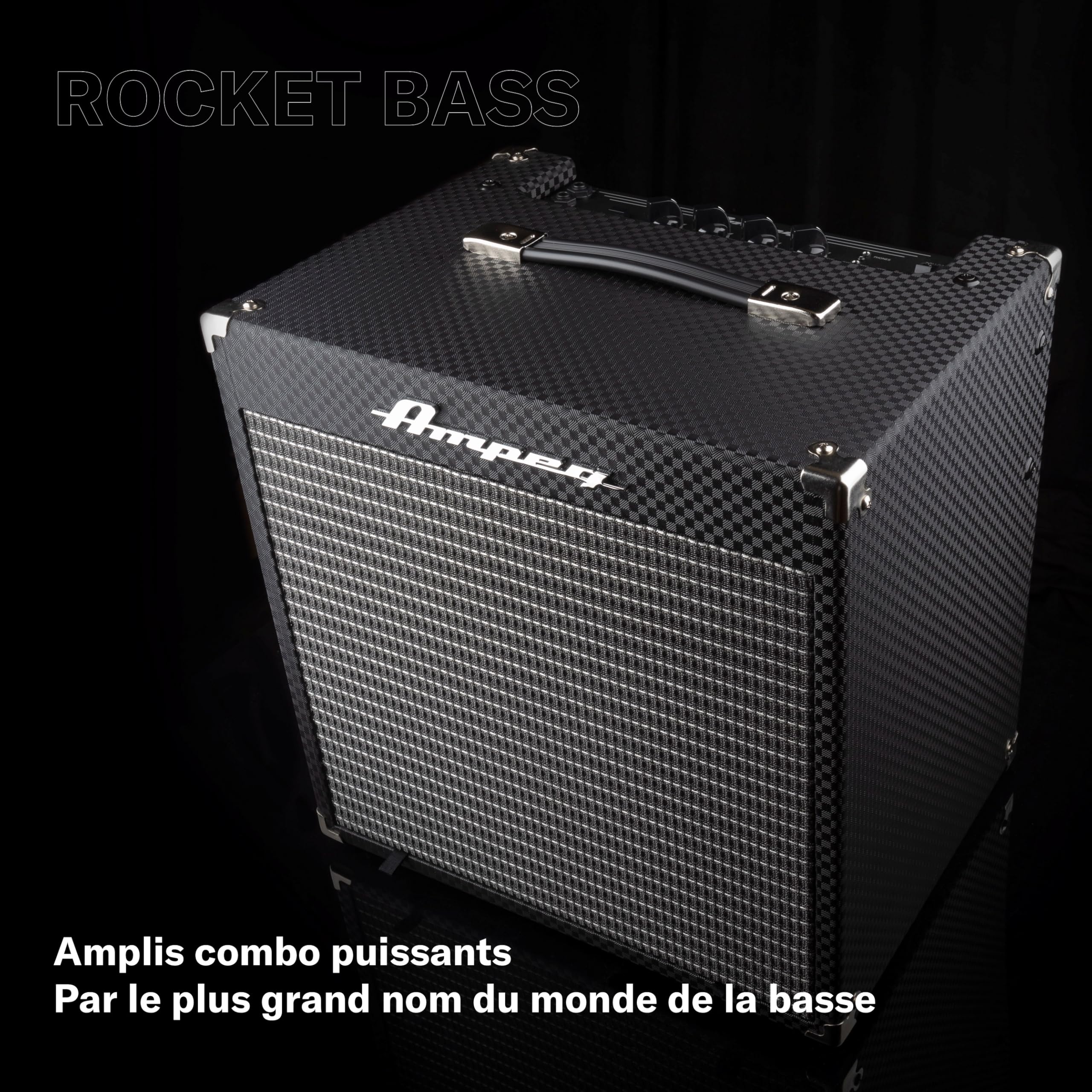 AMPEG RB-108 Ampli Basse Combo – Ampli d'entraînement 30W avec préampli AMPEG Legacy, circuit SGT Overdrive, égaliseur 3 bandes, entrée AUX, sortie casque et haut-parleur 1x8" – Noir