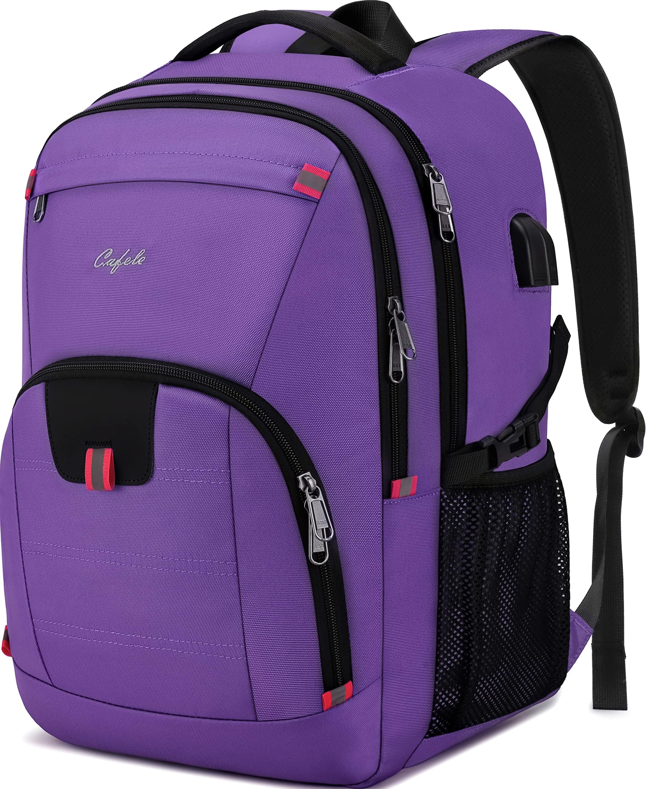 - Travel Laptop Backpack 17.3 inch,Extra Large School Backpack Bookbag Computer Rucksack with USB Charging Port,Water Resistant Backpacks for Business College Travel,Women Casual Daypack,Purple