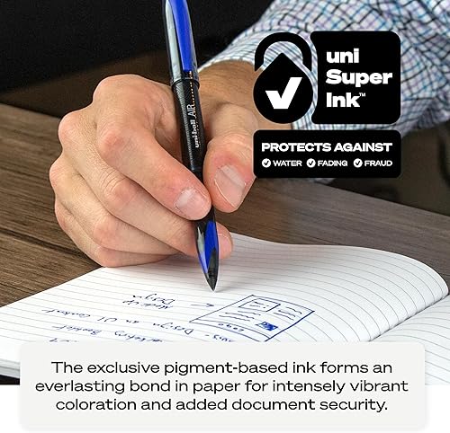 Vista 5 de Uni-ball Air - Bolígrafos de punta porosa, punta media de ¹/₃₂ de pulgada, color negro, 1 unidad.