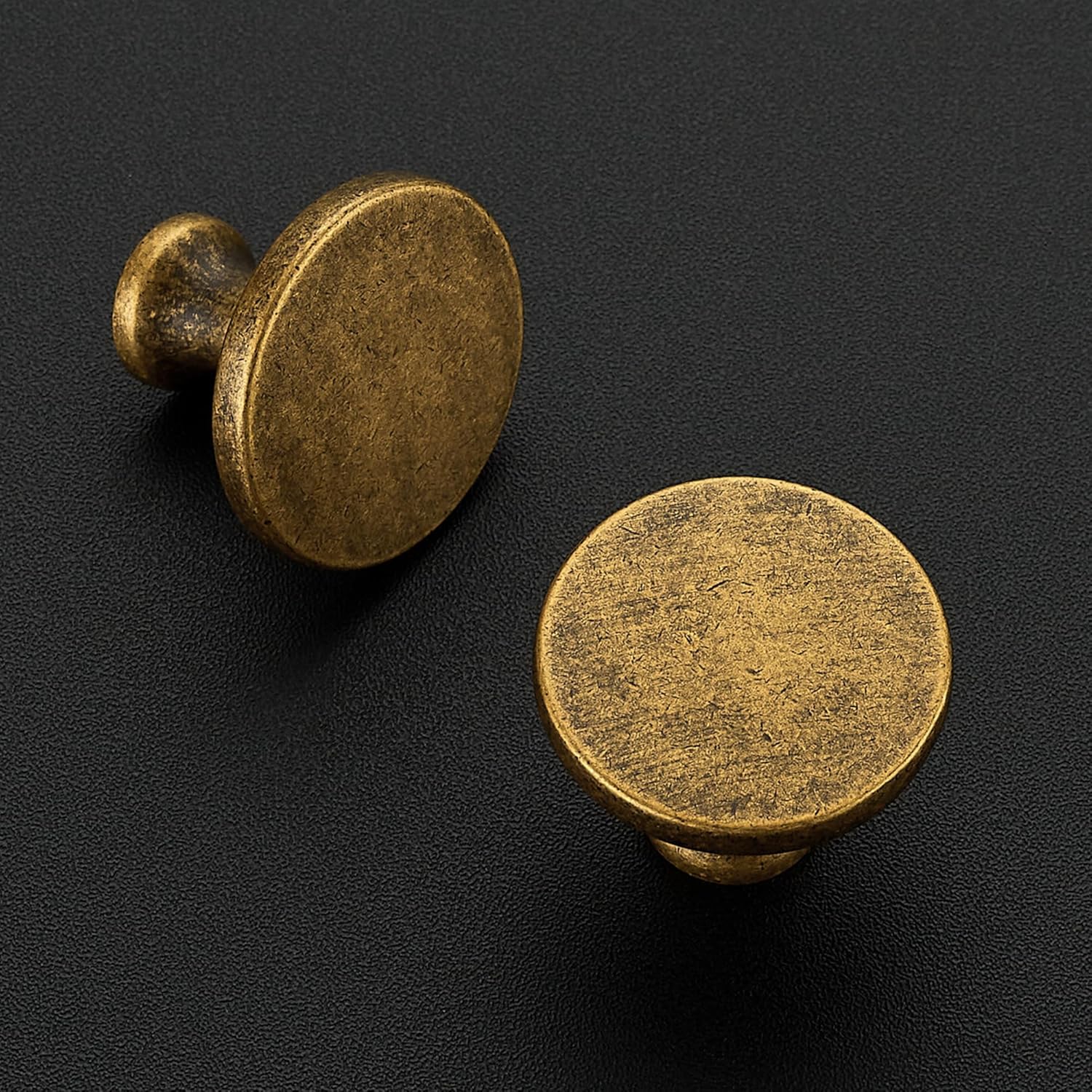 Ravinte 20 Pack 1-1/4 Inch Antique Brass Round Kitchen Cabinet Knobs,Zinc Solid Drawer Pulls,Cabinet Handles for Cupboard, Dresser, Closet and Bathroom, Modern Cabinet Hardware for Cabinets