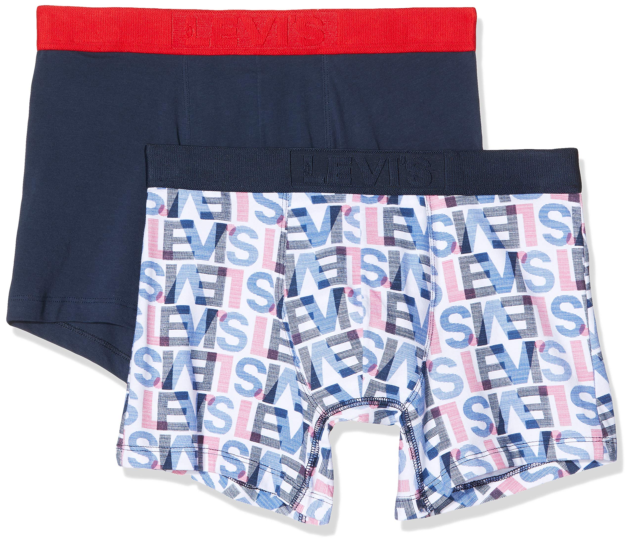 Levi's Men's Multicolour (Blue 003) Logo Aop Boxer Brief 2P Boxer Shorts Not Applicable, XX-Large (Manufacturer Size: 050)